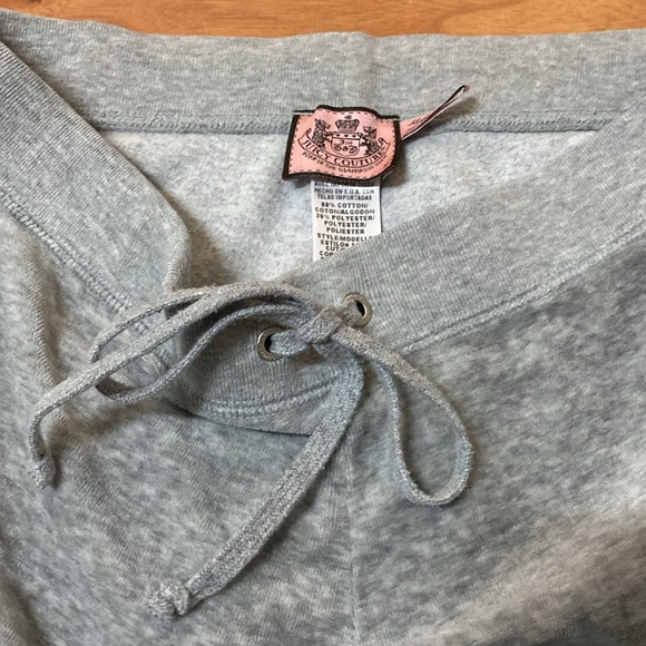 ❤️ Juicy Couture Grey Iconic Velour Drawstring Pants Size Small - Picture 7 of 9